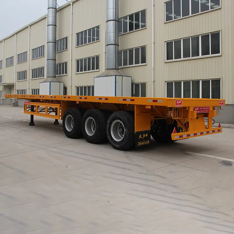 12.4m 3-axle flatbed semi trailer na may FUWA 13T axle