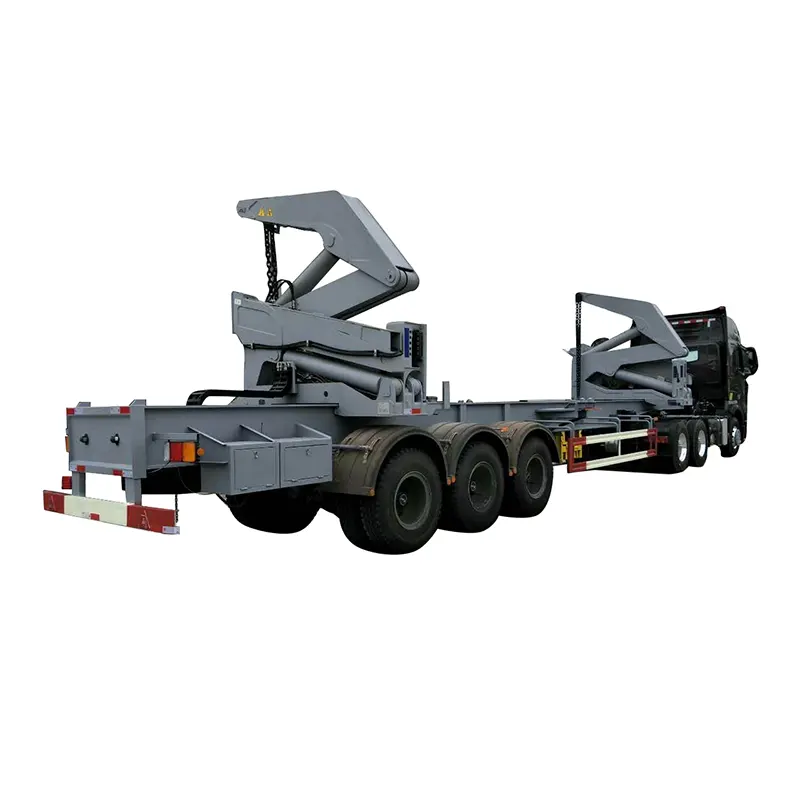 20ft Sidelifer Side Loader Container Semi Trailer na may Xcmg 37 Tons Crane