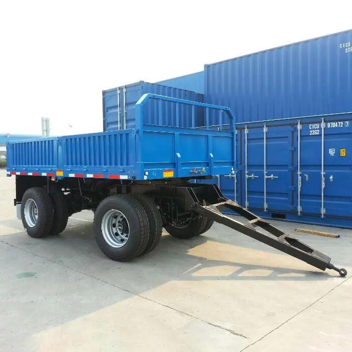 3 Axles Flatbed Drawbar Trailer