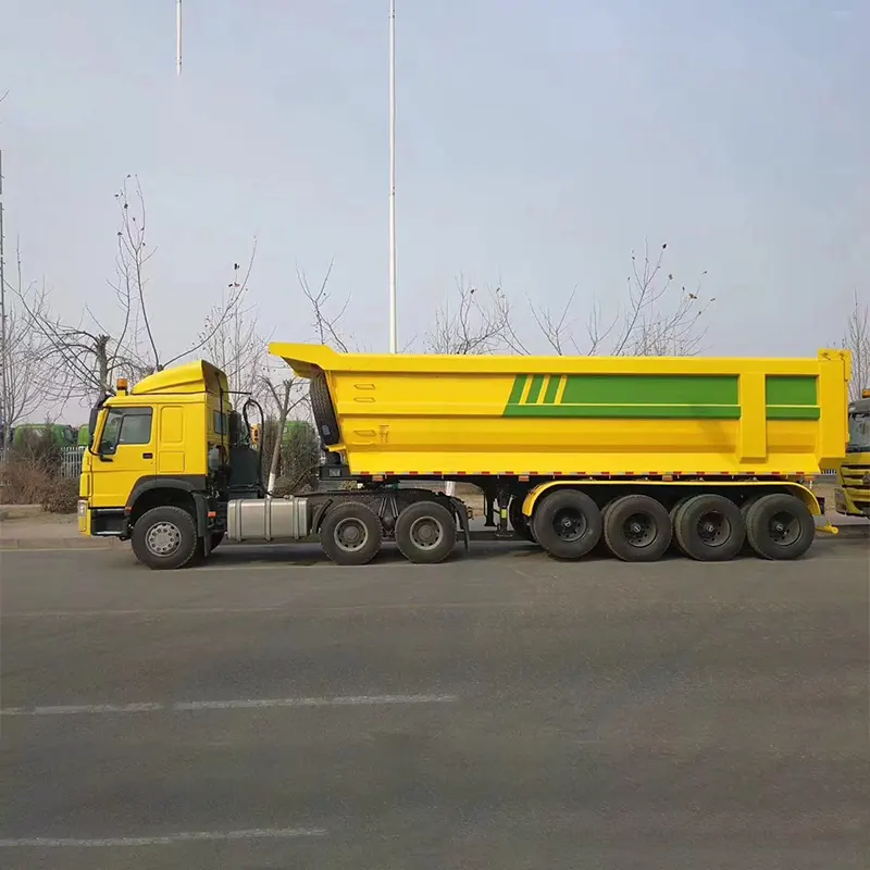 4 Axles Dump Semi Traielr With Fuwa 16t Axles