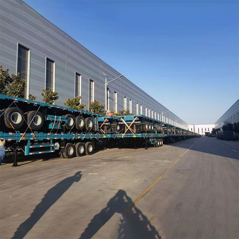 40ft 3 axles flatbed semi trailer na may 12 kandado