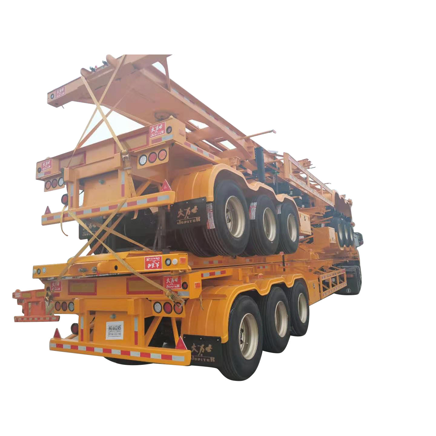 40ft 3 axles skeleton semi trailer na may FUWA 13 Tons axle