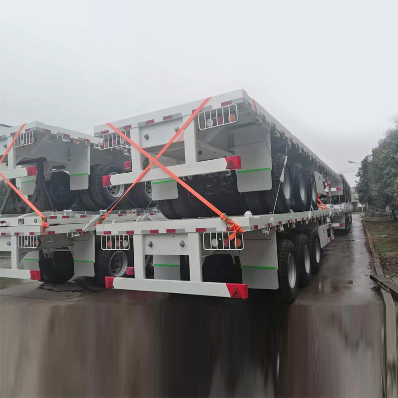 China 40ft 3 Axles Flatbed Semi Trailers Tagagawa ng Tagagawa ng Tagagawa