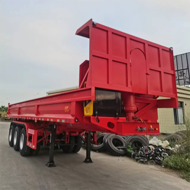 Malakas na tungkulin u hugis body dump semi trailer na may 60-80 toners na kapasidad
